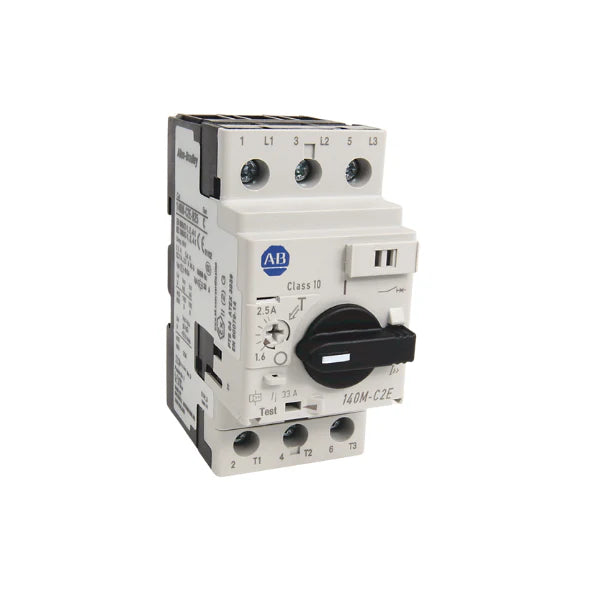 Allen-Bradley 140M-C2E-B63 motor breaker, 63A protection for industrial motors, 3 poles.