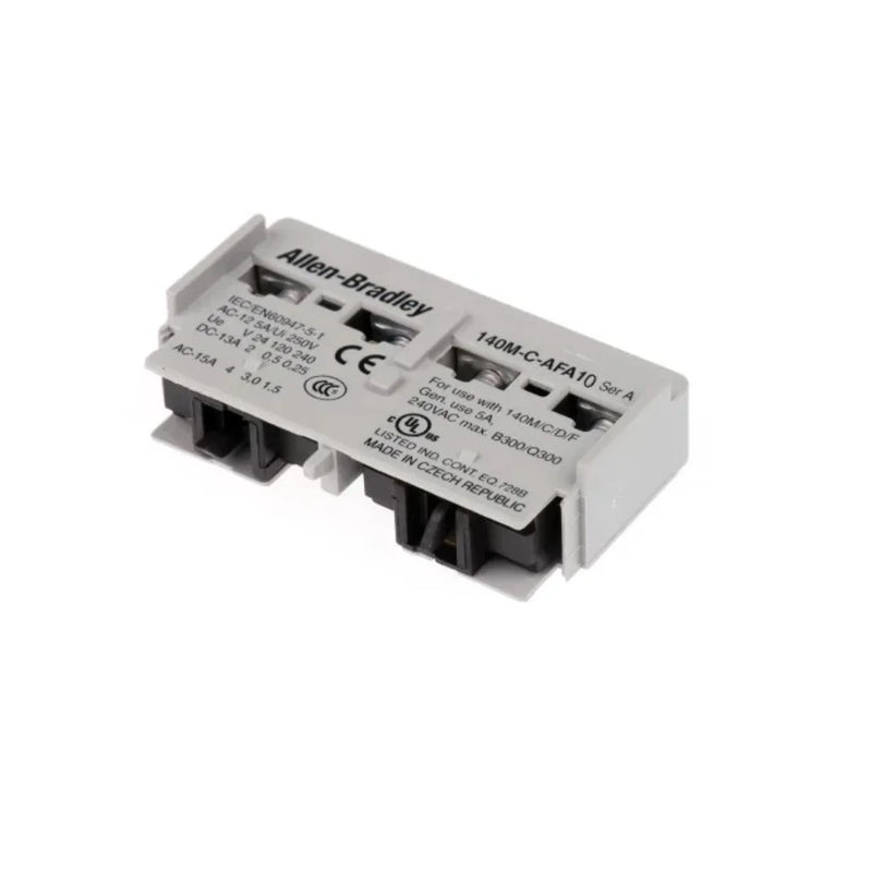 Allen-Bradley 140M-C-AFA10 auxiliary contact block suitable for motor protection.