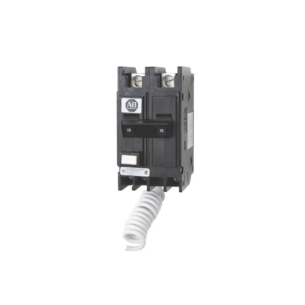Allen-Bradley 1492-MCGAT220 miniature circuit breaker for electrical overcurrent and ground fault protection.