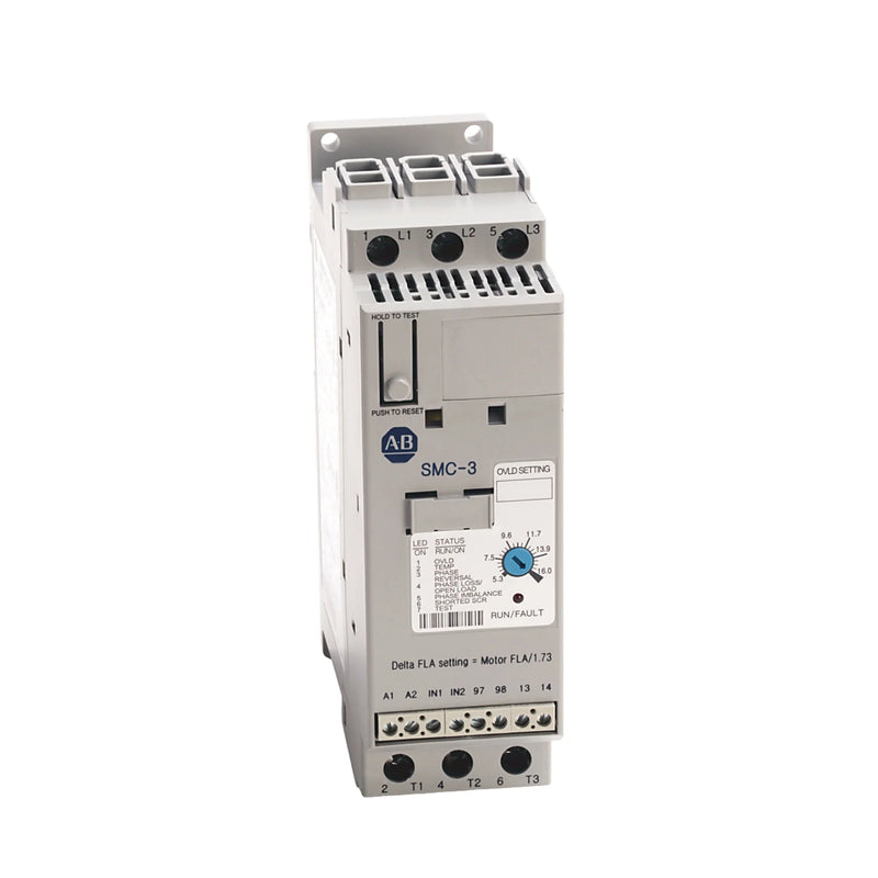 Allen-Bradley 150-C16NCD SMC-3 soft starter for 16A 600V 3-phase motors with 100–240V AC control