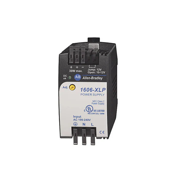 Allen-Bradley power supply 1606-XLP30B offering compact design, 30W output, industrial automation compatibility