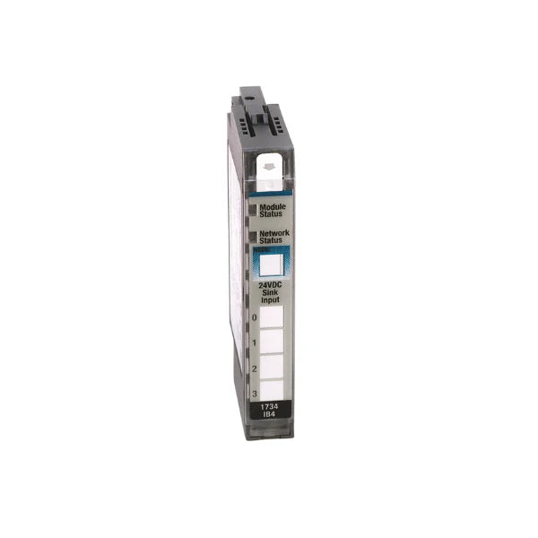 Allen-Bradley 1734-IB4K 4-channel module with 24V DC inputs for POINT I/O, conformal coated, ideal for industrial use.