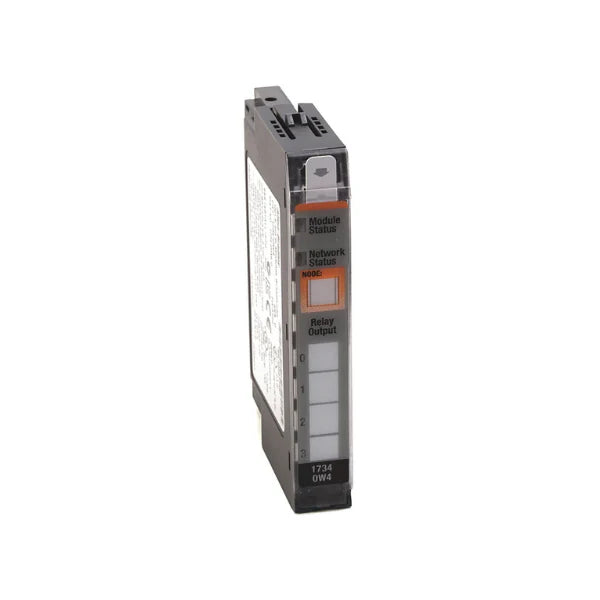 Allen-Bradley 1734-OW4 module, 4-channel for effective AC/DC load management, ideal for compact automation systems.