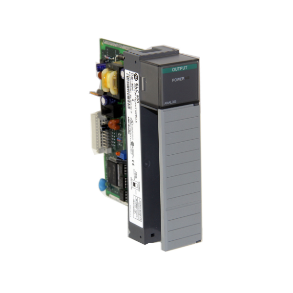 Allen-Bradley 1746-NIO4I module for SLC 500 PLCs, featuring analog I/O, high resolution, and compatibility.