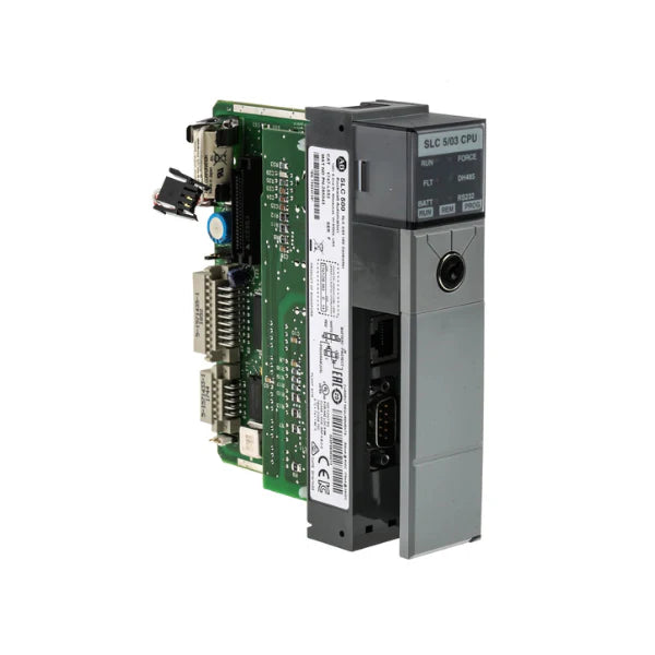 Allen-Bradley 1747-L532 SLC 5/03 processor, 16K memory, DH-485 and RS-232 ports for control in industrial settings