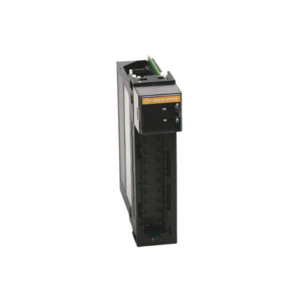 Allen-Bradley 1756-OF6VI module with six configurable analog output channels for ControlLogix systems.