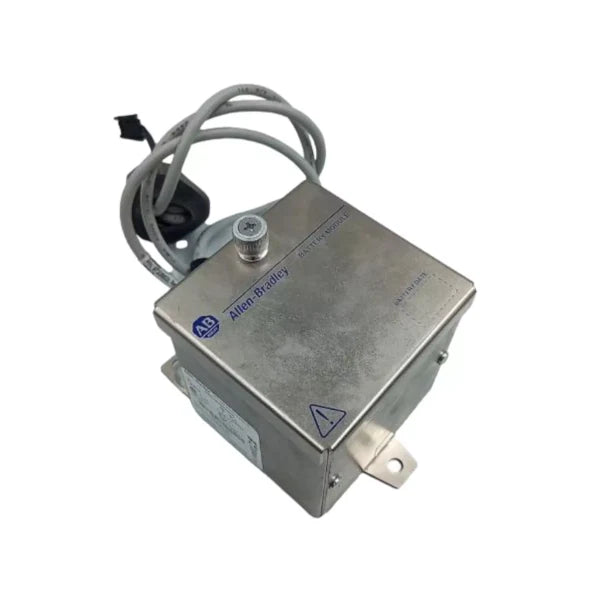 Allen-Bradley 1756-BATM Battery Module with 1-meter cable for ControlLogix systems, ensures data protection during outages.
