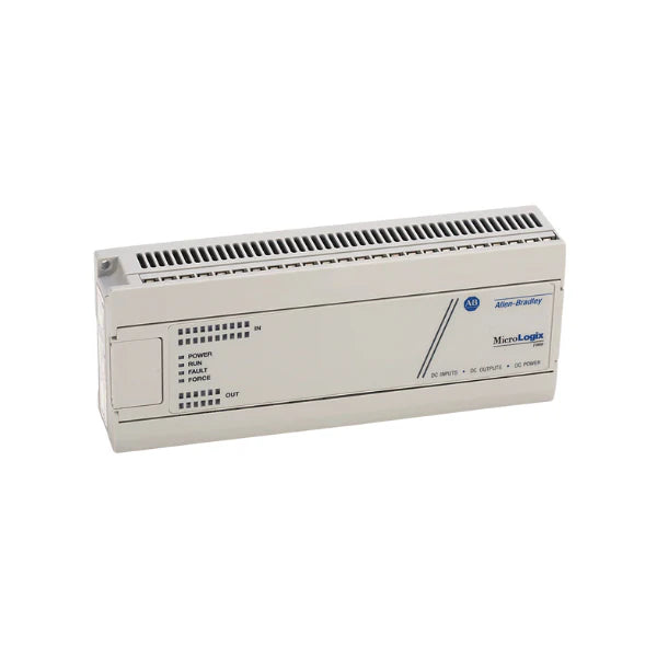MicroLogix 1000 PLC with 32 I/O, DC power, RS-232, EEPROM for industrial automation.