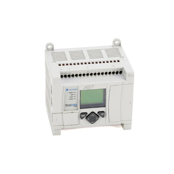 Allen-Bradley 1763-L16AWA MicroLogix 1100 controller, 16-point, with built-in Ethernet for compact automation tasks.