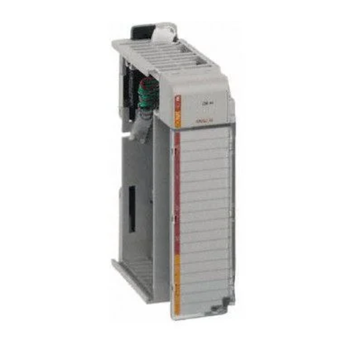 Allen-Bradley 1769-IF4FXOF2F module with 4 analog inputs and 2 outputs for current and voltage in industrial control.