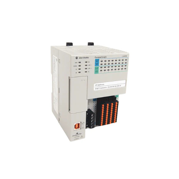 Allen-Bradley 1769-L18ERM-BB1B CompactLogix with 512 KB, I/O, dual Ethernet, motion support for industrial automation.