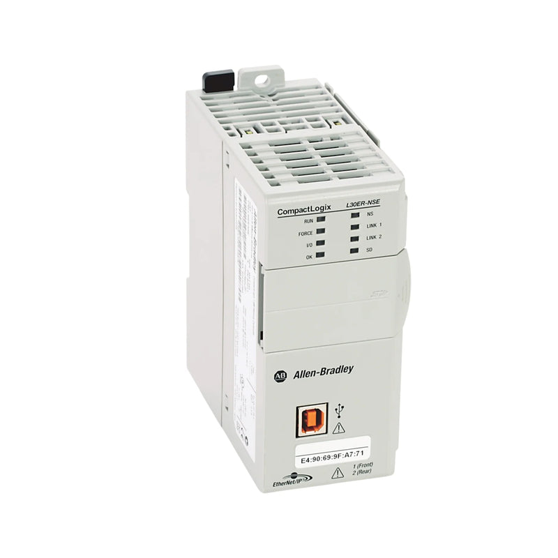 Allen-Bradley 1769-L30ER-NSE CompactLogix, 1MB dual Ethernet/IP, no RTC supercap