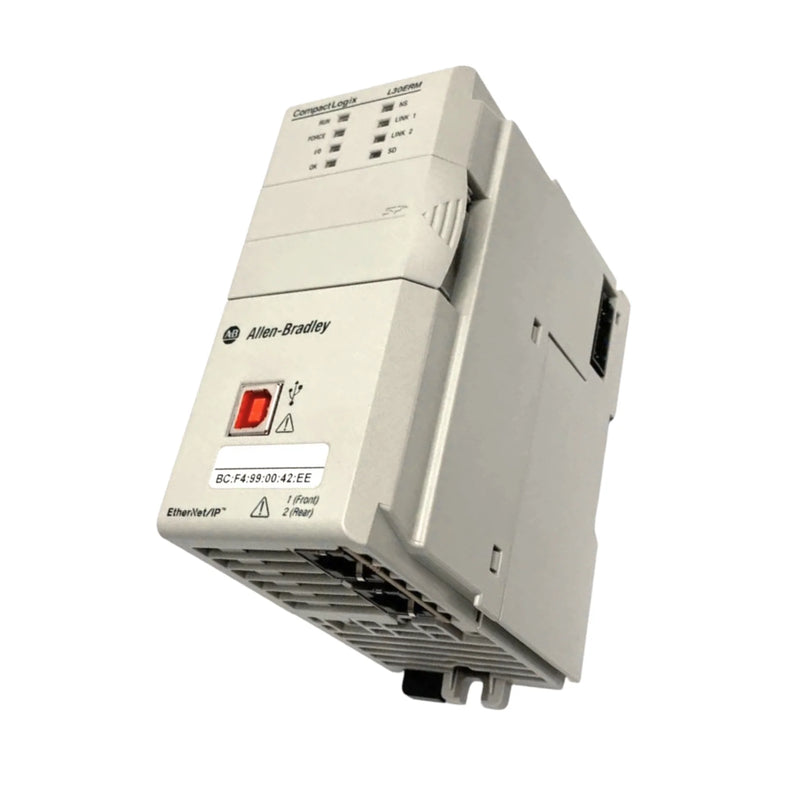 Allen-Bradley 1769-L30ERM controller with 1MB memory, dual Ethernet/IP, and 4-axis CIP motion support