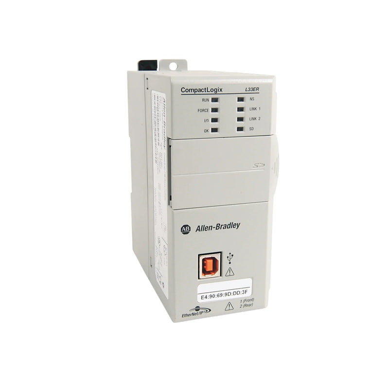 Allen-Bradley 1769-L33ERK controller, 2MB memory, dual Ethernet, conformal coating