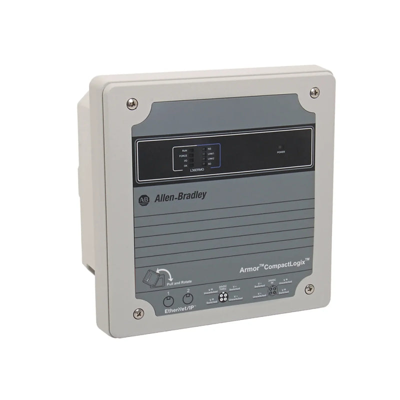 Allen-Bradley controller, 1769-L33ERMO, IP67, 2MB memory, dual Ethernet, designed for on-machine use