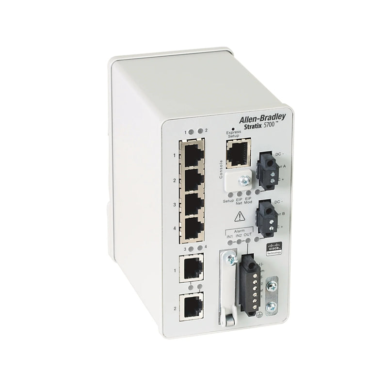 Allen-Bradley 1783-BMS06TGA switch, 8-port configuration, DIN mount compatible
