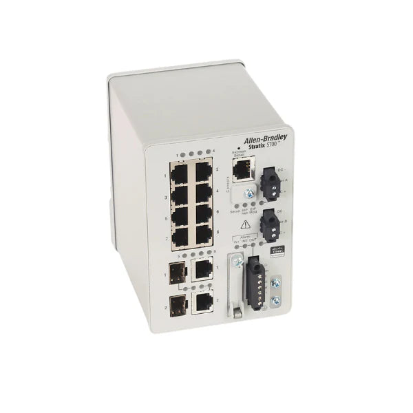Allen-Bradley 1783-BMS10CGN Ethernet switch with advanced features for industrial networks, enabling robust connectivity.