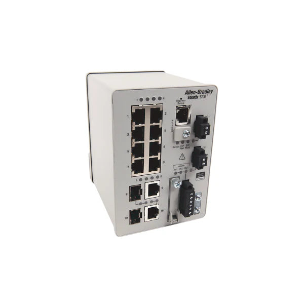 Allen-Bradley 1783-BMS10CL, compact Ethernet switch with 10 copper ports for industrial use