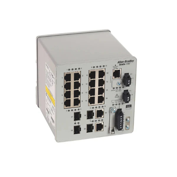 Allen-Bradley 1783-BMS20CL Stratix 5700 with 16 Copper, 2 Combo, 2 SFP ports. Ideal for robust industrial networking.