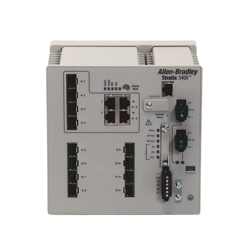 Allen-Bradley switch 1783-HMS8SG4CGR, 8 SFP, 4 combo ports, Layer 3, DIN compatible
