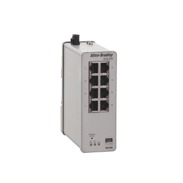 Allen-Bradley 1783-LMS8 Stratix 2000, 8-port switch with compact design for industrial networks