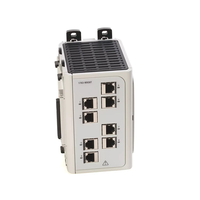 Allen-Bradley 1783-MX08T, 8-port expansion module for Stratix 8000/8300, enhancing industrial network connectivity.
