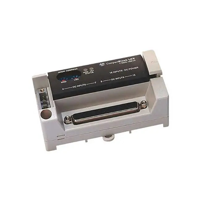 Allen-Bradley 1790D-T0W6 I/O module, 16-point, DeviceNet, suited for distributed I/O in challenging industrial settings.