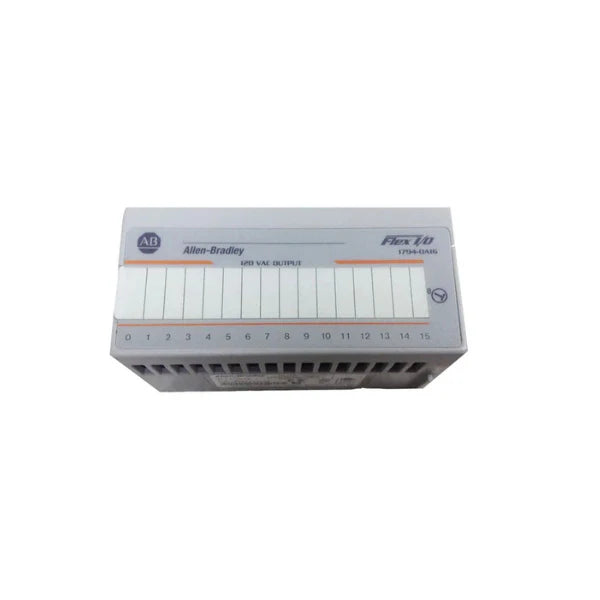 Allen-Bradley 1794-OA16 AC module from Flex I/O for control of industrial devices operating on AC power.