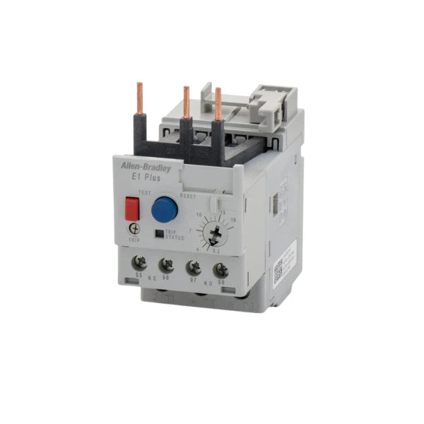 Allen-Bradley 193-1EEDB E100 series overload relay with advanced protection, adjustable 3.2-16A range, direct mount.