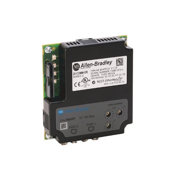 EtherNet/IP adapter for PowerFlex drives by Allen-Bradley, enhancing motor control through network integration