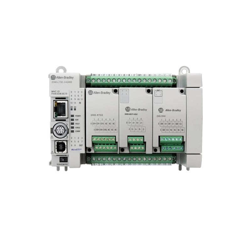 Allen-Bradley 2080-L70E-24QWB Micro870 PLC, 14 inputs, 10 outputs, 24V DC, Ethernet/IP