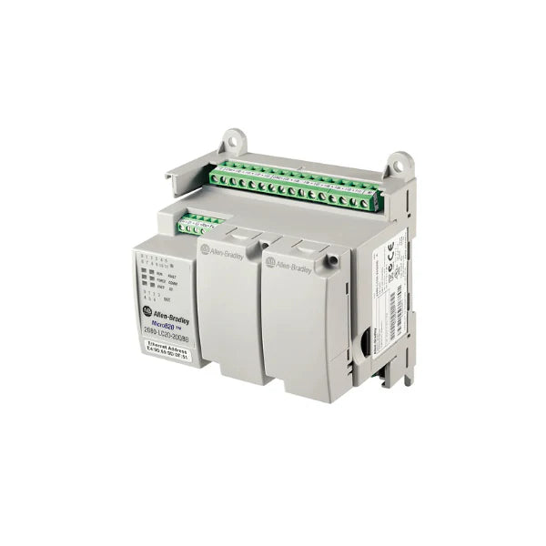 Allen-Bradley 2080-LC20-20QBB Micro800 controller, 20-point I/O, ideal for compact industrial automation and control tasks.
