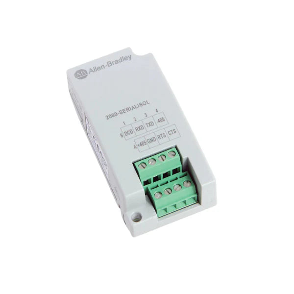 Allen-Bradley 2080-SERIALISOL module for Micro800, isolating RS-232/485 signals for safe communication