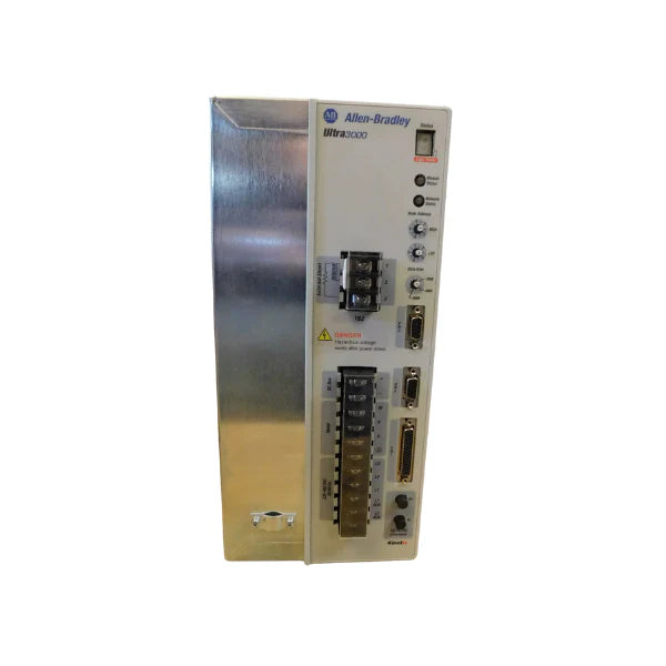 Allen-Bradley 2098-DSD-HV100-SE Ultra 3000 high-voltage servo drive, 230/460V input, 23A continuous, 46A peak output current.