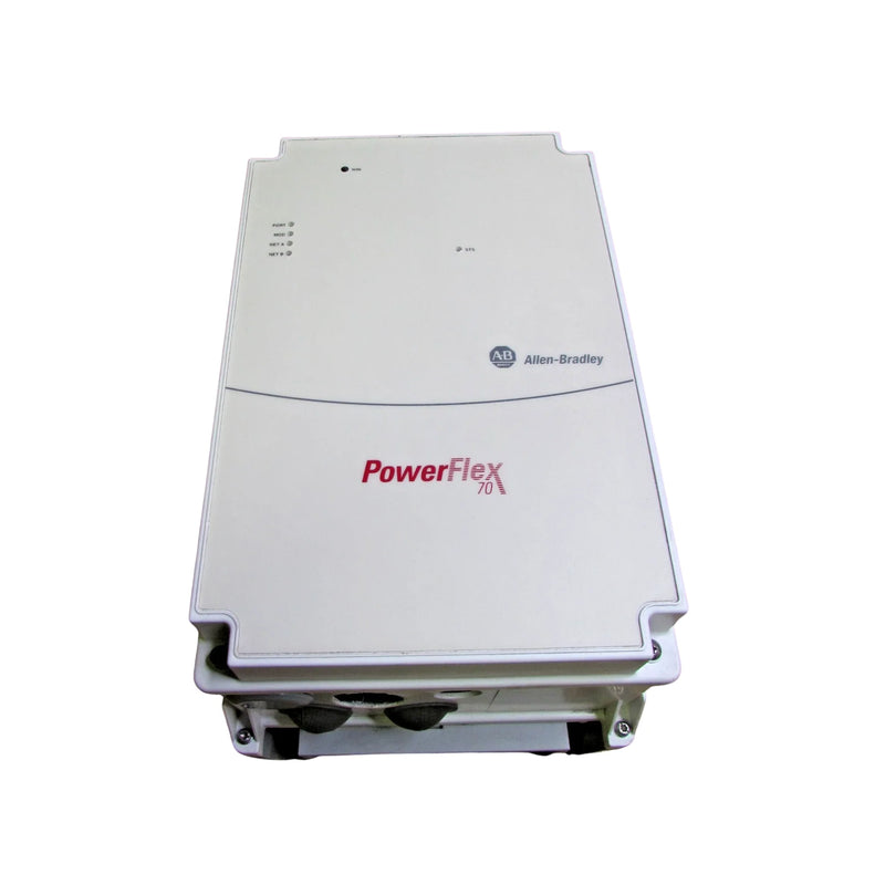 Allen-Bradley PowerFlex 70 drive, 240V, 28A, 10HP normal duty, IP66 enclosure.