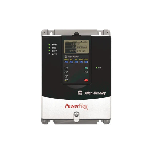 Allen-Bradley PowerFlex 70 AC Drive model 20AC5P0A0AYNANC1 for industrial use with enhanced motor control.