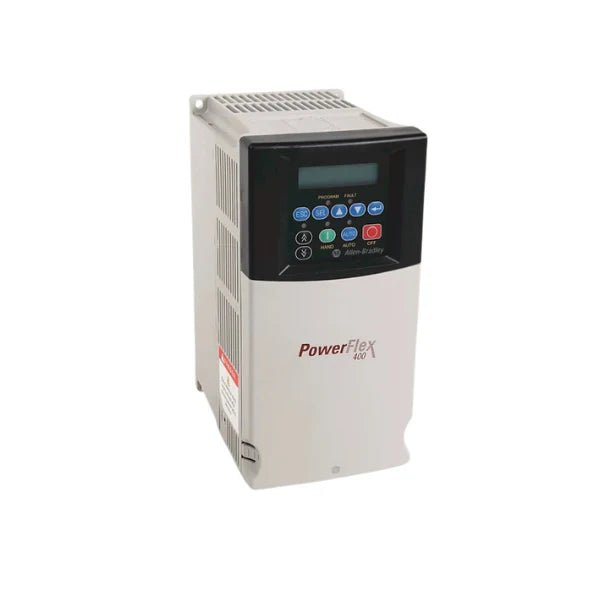 Allen-Bradley 22C-D022N103 drive, 15 HP, 480V, IP20, frame C. RS485 communication, fixed keypad for fan and pump control.