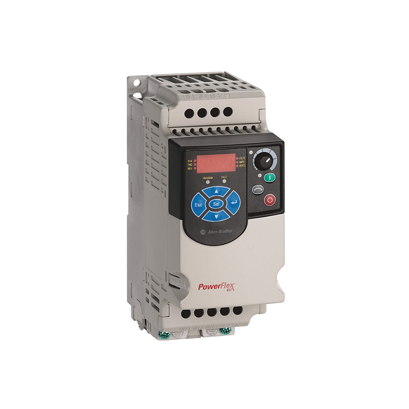 Allen-Bradley 22F-D2P5N103 PowerFlex 4M AC drive, 0.75 kW, 240 V for industrial motor speed control.