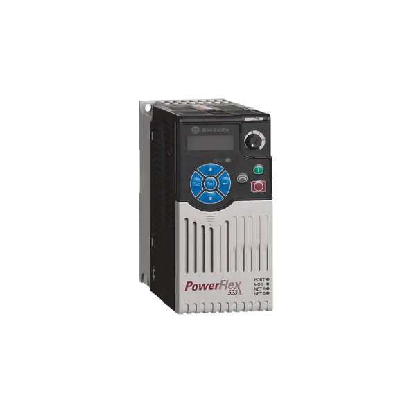 Allen-Bradley 25A-D1P4N104 PowerFlex 523 drive for industrial motor control, compact design, available for shipping.