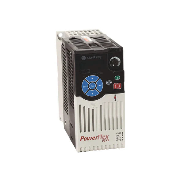 Allen-Bradley 25B-B8P0N104 PowerFlex 525 AC drive, 3 HP, 480V, with EtherNet/IP, for effective motor control in automation.