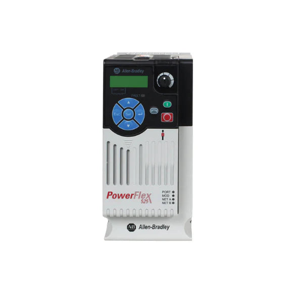 Allen-Bradley PowerFlex 525 AC drive model 25B-E6P6N104, ideal for efficient motor control in industrial applications.