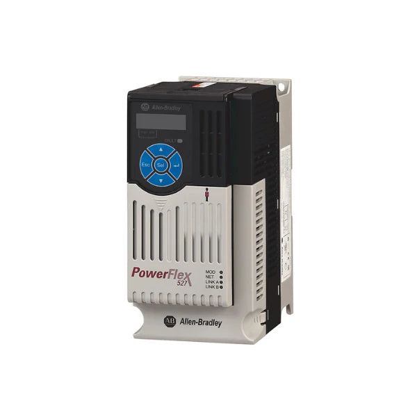 Allen Bradley 25C-D010N114 PowerFlex 527 Drive, 5 Hp, integrated safety, EtherNet/IP, 380-480V AC, industrial automation use.