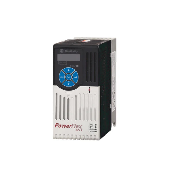 Allen-Bradley PowerFlex 527 AC drive with 2.3A output, seamless integration, compact design, ideal for safety.