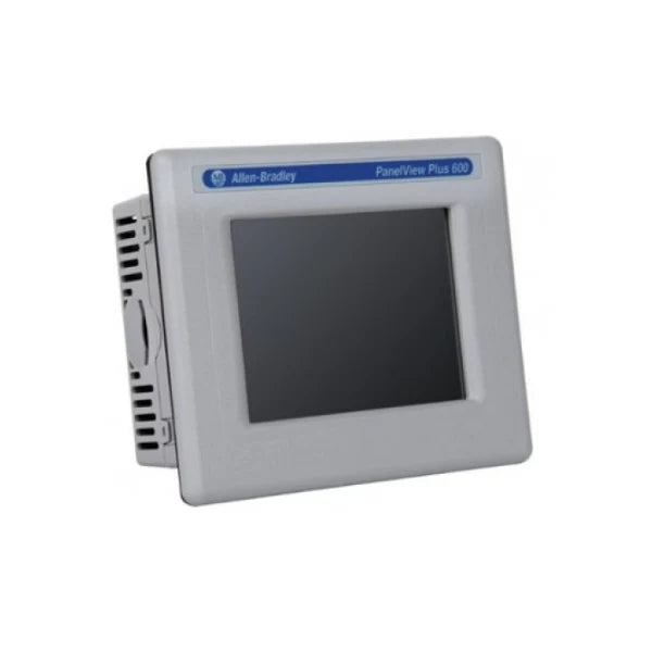Allen-Bradley 2711P-T6C20D HMI, 5.7-inch color touchscreen, Ethernet, DC power for automation control.