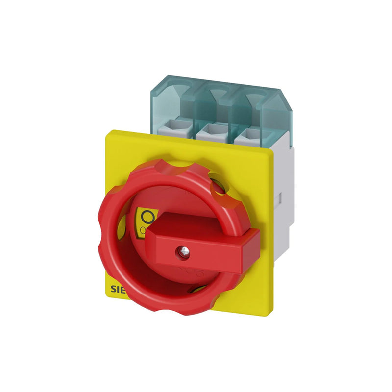 Siemens switch disconnector 3LD2103-0TK53, 3-pole, 25 A, for industrial safety.
