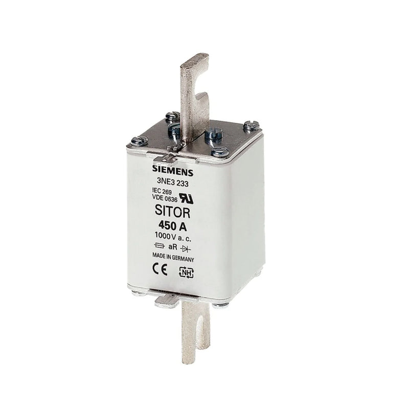 Siemens 3NE3233 NH1 fuse link, 1000 V AC, 100 kA, with silver-plated slotted contacts