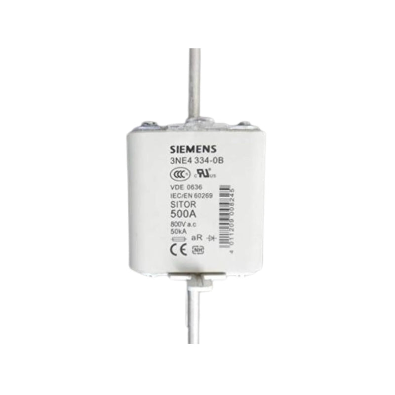 Siemens 3NE4334-0B SITOR fuse link, NH2, 500 A, 800 V AC / 440 V DC, silver-plated contacts