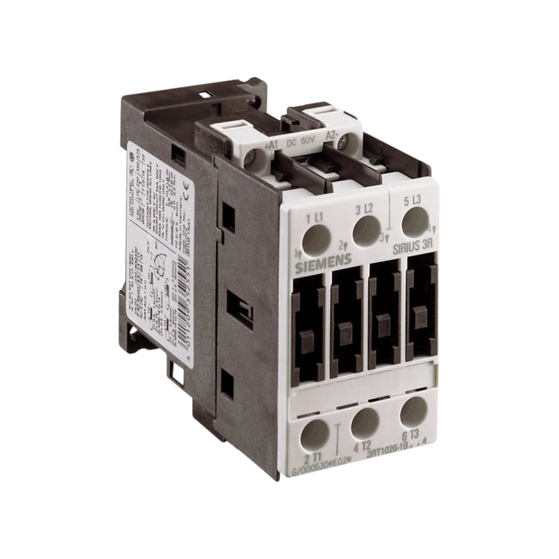 Siemens SIRIUS 3-pole contactor, motor control, 25 A AC-3, 11 kW at 400 V, 24 V DC coil, industrial use