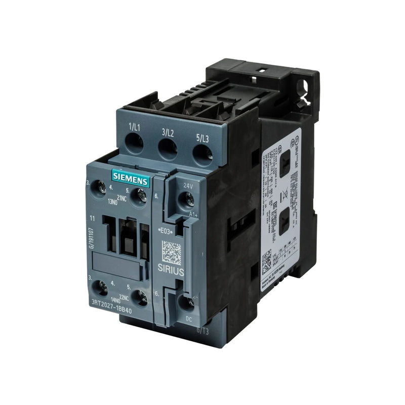 Siemens 3RT2027-1BB40 SIRIUS contactor providing industrial automation circuit control.
