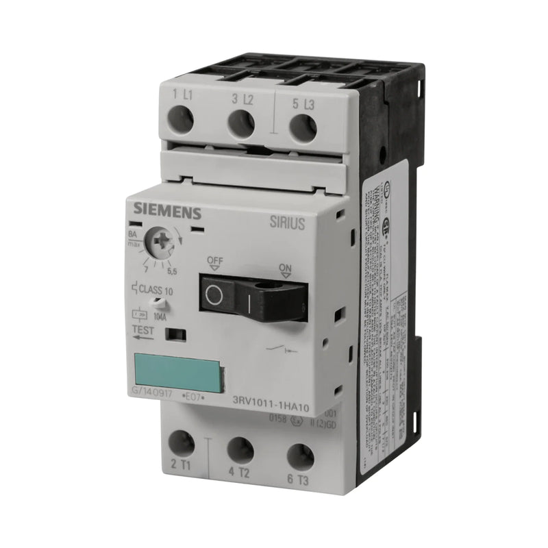 Siemens 3RV1011-1HA10 motor protection breaker ensures motor safety and durability in industrial applications.